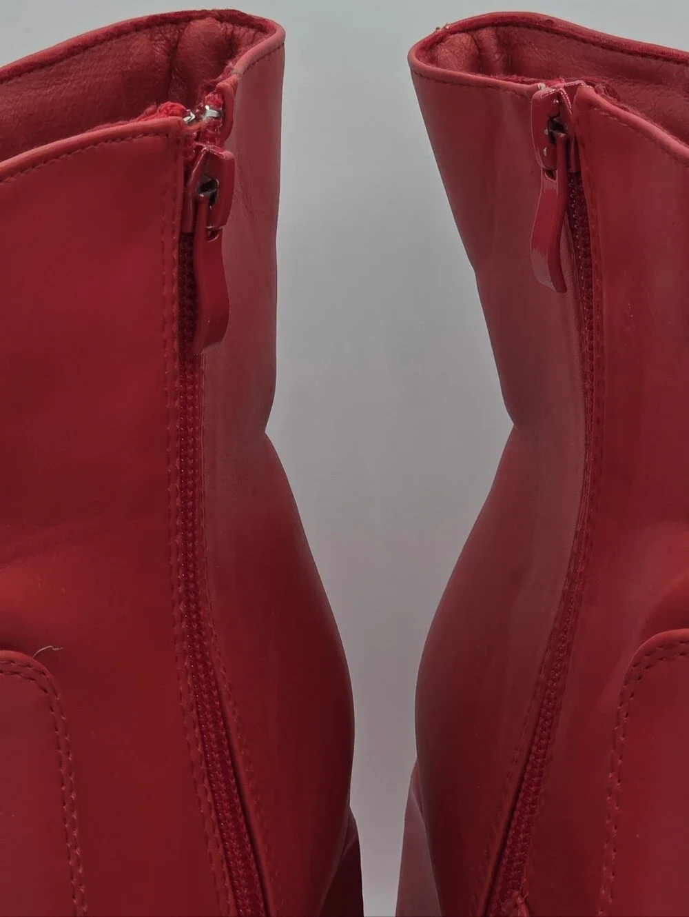 SHEIN Red Platform Wedge Ankle Boots